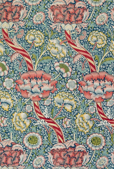 `Wandle` tissu imprimé, fabriqué par Morris and Co. et Aymer Vallance, tiré de `The Art of William Morris`, pub. 1897 - William Morris